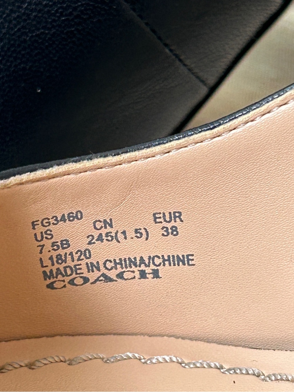 Coach Black Leather Pointed-Toe Slingback Pumps with Gold Logo Allie 90 Ltr Pump - Picture 4 of 13